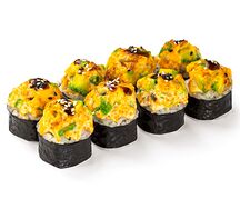 Запеченный с угрем и авокадо