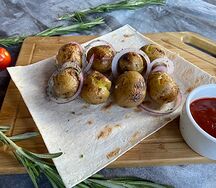 Мини-картофель на мангале