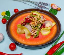 Цукини с курицей в кунжутном соусе