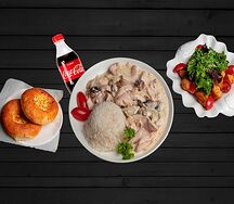 Комбо Курица в сливочном соусе с баклажанами