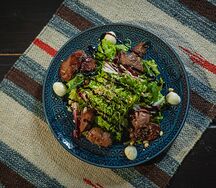 Салат с куриной печенью 