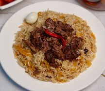 Плов на курдючном и жире казы 