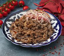Жареная печень с курдюком