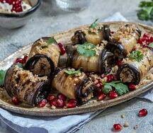 Рулетики из баклажанов с орехами