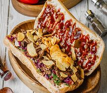 Чиабатта с говядиной и овощами (на 2 персоны)