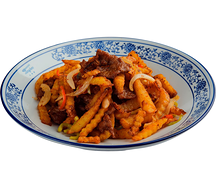 Жареный картофель с говядиной