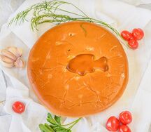 Пирог с красной рыбой
