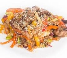 Wok говядина с рисом терияки
