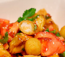 Салат с хрустящими баклажанами