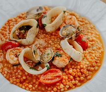 Фрегола с морепродуктами 