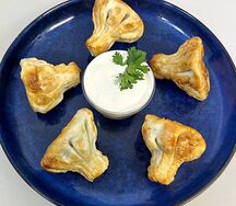 Жареные хинкали с картофелем и грибами мини