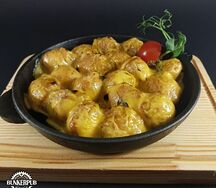 Жареные пельмени с сыром чеддер