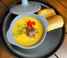 Сырный крем-суп с беконом