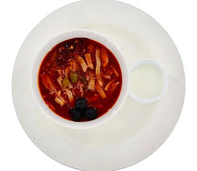 Солянка с копченой уткой