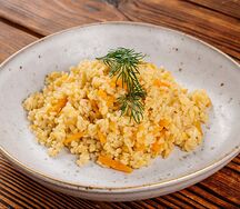 Булгур отварной с овощами