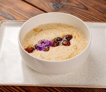 Каша пшенная с тыквой и вареньем из белой черешни