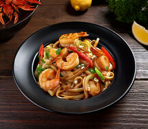 Удон с креветками