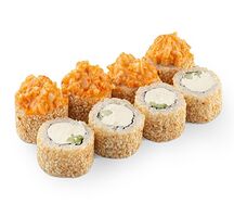 Ролл Угорь с ананасом с ореховым соусом Big