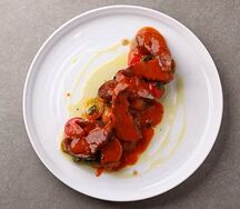 Язычки ягненка, картофель и харисса