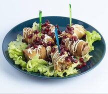 Рулетики из баклажанов с орехами