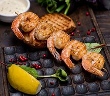 Креветки королевские на мангале