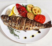 Шашлык из рыбы с овощами