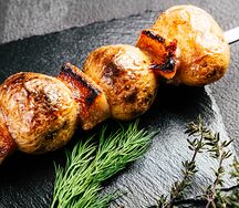 Картофель на мангале с курдюком