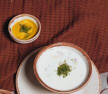 Окрошка с ветчиной