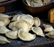 Вареники с домашним творогом и сыром