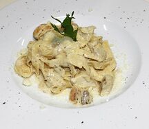 Феттуччине с белыми грибами