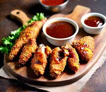 Хрустящие крылышки с соусом барбекю