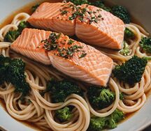 Удон с лососем