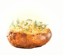 Картофель печеный со свежим укропом