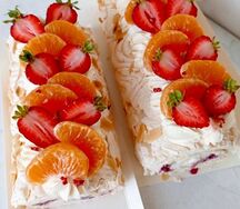 Меренговый рулет с мандарином