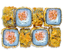 Теплый темпура ролл с лососем 8 шт