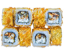 Теплый темпура ролл с угрем 8 шт