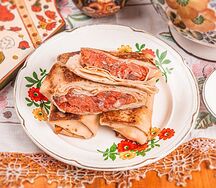 Блины со слабосоленой кетой