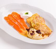 Комплексный завтрак с драниками и семгой