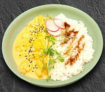 Рис с карри и креветками