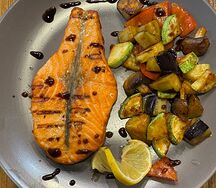 Семга с овощами 
