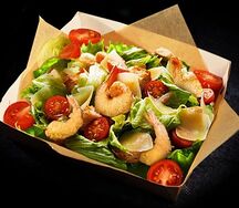 Салат Цезарь с креветками