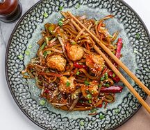 Удон с креветками
