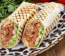 Шаурма в обычном лаваше с курицей