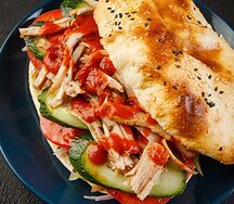 Донер в лепешке с курицей
