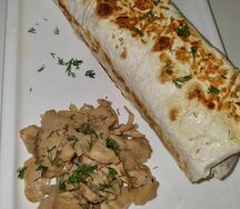 Шаверма в лаваше с грибами