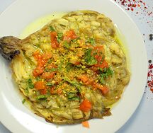 Карпаччо с баклажаном и томатной сальсой