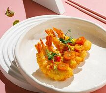Креветки темпура с кумкватом