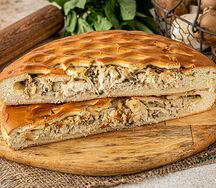 Пирог с курицей и грибами