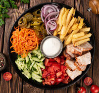 Шаверма на тарелке двойная курица