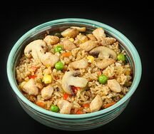 Рис с курицей и шампиньонами